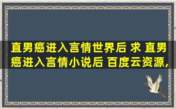 直男癌进入言情世界后 求 直男癌进入言情小说后 百度云资源,谢谢
